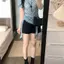 Áo thun ngắn tay kẻ sọc không đều phong cách Hàn Quốc dành cho nữ Thiết kế mùa hè Niche Pure Desire Style Chic Top