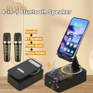 PNPIA- Giá đỡ điện thoại 4in1 Loa di động có Mic Loa không dây có 360°Giá đỡ điện thoại