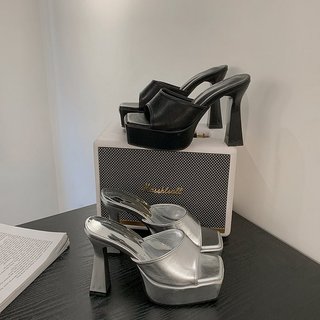 Giày Cao Gót Nữ Mũi Vuông Dày Gót Slip-On Thời Trang