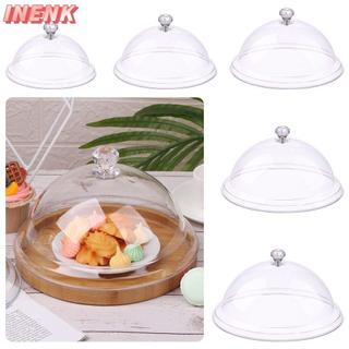 INENK Nắp Thực Phẩm Món Tráng ệng Khay Bảo Quản Đĩa Tròn Trang Trí Nhà Bếp Trong Suốt Bánh Chống Bụi Đĩa Bánh Mì
