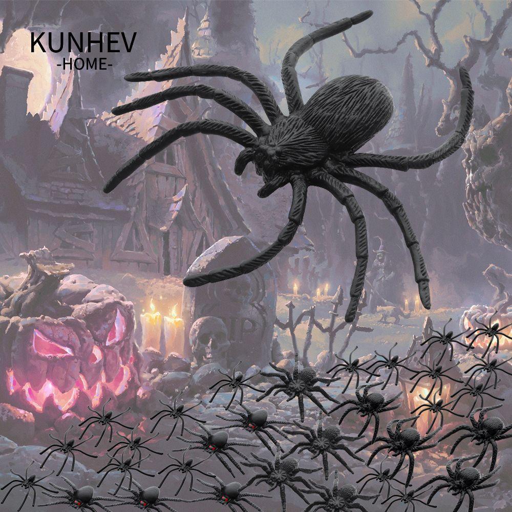 KUNHEV 20 Cái / gói Đồ Chơi Prank Nhện Đen Halloween Ngôi Nhà Ma Ám Chống Đỡ