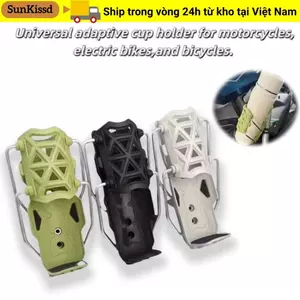 Giá đỡ bình nước SUNKISSD, Lồng chai xe đạp có thể điều chỉnh màu đen, Giá đỡ cốc xe máy xoay 360 độ bền bỉ Xe đạp xe máy