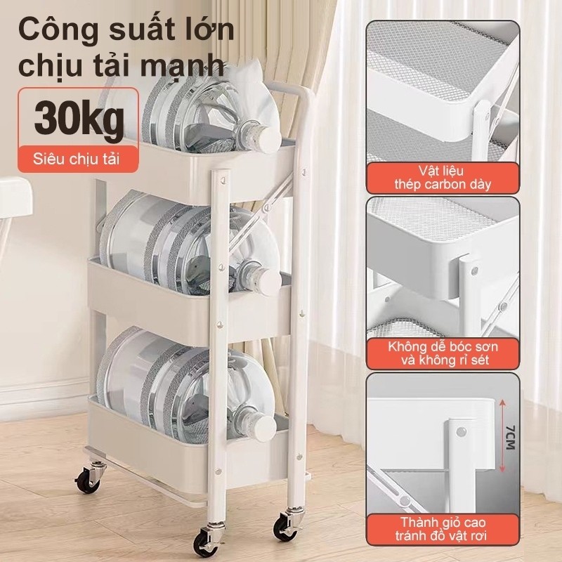 Xe đẩy spa thép cacbon Kệ để đồ có thể gập lại không cần cài đặt Xe đồ đa năng