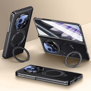 Ốp điện thoại họa tiết vải thiều sang trọng cho OPPO Find N6 Find N5 Ốp lưng bảo vệ toàn thân 360° Giá đỡ vòng xoay & Tấm bảo vệ màn hình phía trước
