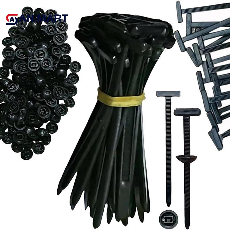 AN.MART 10-100 Cái Dây Buộc Cáp Đa Năng Nylon Bule Tự Mất Dây Buộc Zip Có Nút Pin Đa Năng Để Sửa Chữa Xe Ô Tô Hàng Ngày VN