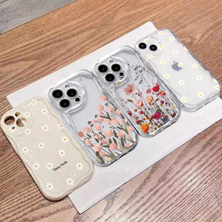 Ốp Điện Thoại Di Động Cho VIVO V70 FE Y05 V60 Lite Ốp Lưng Hoa Dễ Thương Thực Vật Hoa Thời Trang Kem Trong Suốt Vồng Cạnh Chống Sốc Chống Rơi Họa Tiết Silicon Bảo Vệ Camera Mềm Mại