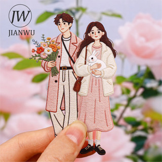 JIANWU Dòng Thời Gian Chậm Vintage Thêu Cô Gái Nhân Vật Phong Cảnh Chất Liệu Cắt Dán Sáng Tạo DIY Tạp Chí Văn Phòng Phẩm