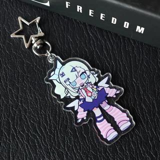 Zenless Zone Zero Chibi Anime Acrylic Keychain with Star Charm Angel of Delusion Fan Gift
