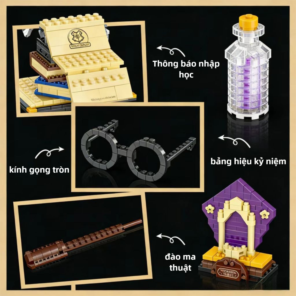 Harry Potter Bộ lắp ráp cú lông trắng đồ chơi trang trí bàn quà tặng sưu tập