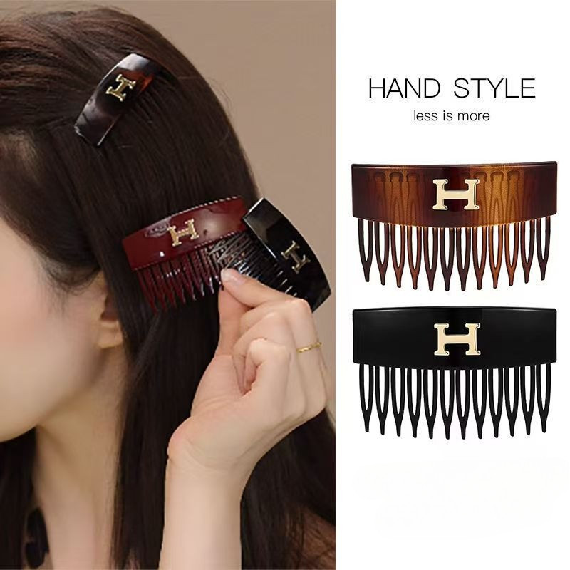 Kẹp tóc cài lược tối giản chữ H, thiết kế thanh lịch không lỗi mốt, phụ kiện tóc nữ phong cách Hàn Quốc