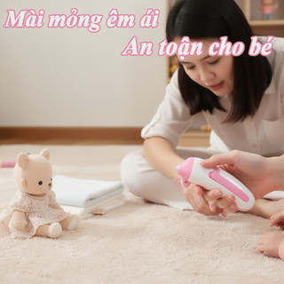 Máy mài móng tay cho bé Điện Tông đơ LED yên tĩnh Đầu mềm USB có thể sạc lại Chăm sóc trẻ sơ sinh