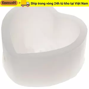 Khuôn Silicon Cưới Trái Tim ESSENCEH, Khuôn Xà Phòng Tay Trắng 9.1 * 8.3 * 4.1 Cm, Khuôn Nến Dễ Thương Làm Nến Silicon