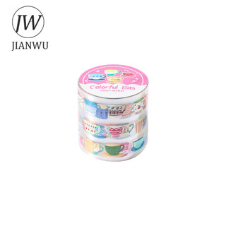 JIANWU Nhiều Màu Sắc Little Things Series Kawaii Dopamine Tree Apple Phong Cảnh Chất Liệu Cắt Băng PET Tạp Chí Sáng Tạo Văn Phòng Phẩm