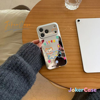 Ốp Lưng Cho IPhone 11 16 15 17 12 13 14 Pro Max 7 15 16 8 Plus XR XS MAX Bề mặt gương Graffiti mèo đầy màu sắc