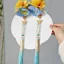 Mũ Panchun Hoa Lụa Xanh Vàng Cổ Tích - Phụ Kiện Tóc Hanfu