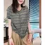 Cardigan nữ phong cách Nhật Bản màu vàng hoa, dệt kim mỏng với cổ tròn tay ngắn, phù hợp mặc hàng ngày và mùa hè.