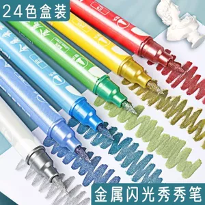Bút làm đẹp bằng kim loại Dung tích lớn Bút đánh dấu màu khô nhanh Sổ tay học sinh Bút highlighter Bút đánh dấu hai đầu Bút ngọc trai