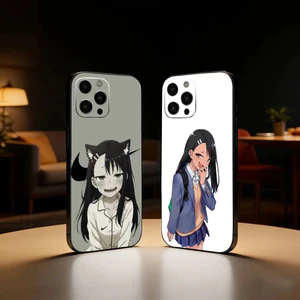 Ốp Điện Thoại TP-1 N-Nagatoro San Anime Cho iPhone17,16,15,14,13,12 Plus, Max Mềm Silicone Đen Cover