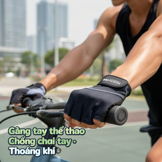 Găng tay tập thể dục unisex với lòng bàn tay silicone grip, hỗ trợ cổ tay, thoáng khí cho yoga và đi xe đạp