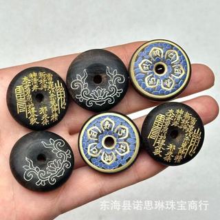 Phụ kiện trang sức gỗ mạ vàng hình mantra lotus, khóa an toàn cho vòng tay và mặt dây chuyền