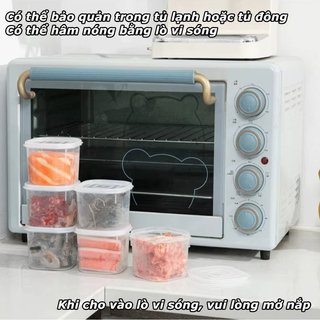 Bộ Hộp Đựng Thực Phẩm PP Chống Rò Rỉ Lò Vi Sóng Tủ Đông Có Thể Xếp Chồng Bữa Ăn Chuẩn Bị Hộp Bếp