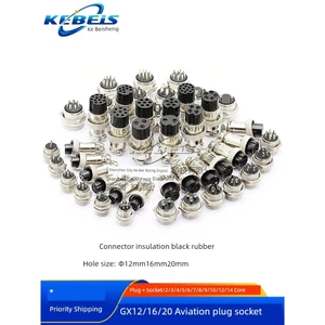Đầu nối ổ cắm hàng không GX12 16 20-2 / 3 / 4 / 5 / 6 / 8 / 10 / 12 lõi Cáp đầu nối phích cắm hàng không