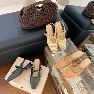 TT Mùa Hè 2026 Phong Cách Mới Dệt Rỗng Thoáng Khí Giày Sandal Flat Buckle Dây Đeo Thấp Gót Giày Nữ