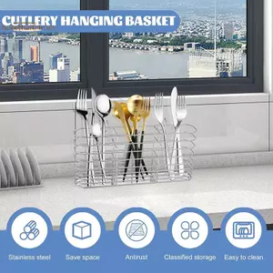 TRTR Thép Không Gỉ Chopstis Giá Đỡ Nhà Bếp Kệ Bảo Quản Thìa Nĩa Dao Kéo Giá Đỡ Bộ Đồ Ăn Thoát Ra Chopstis Tổ Chức VN
