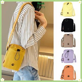 Túi đeo chéo NOOKSTORY, Túi đeo vai đơn phong cách thể thao bằng vải Nylon, Túi nhỏ màu trơn dây rút thời trang Unisex