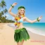 Váy cỏ Hawaii và Bộ Lei Phụ kiện trang phục màu xanh lá cây cho ngày lễ đi biển dự tiệc và hơn thế nữa