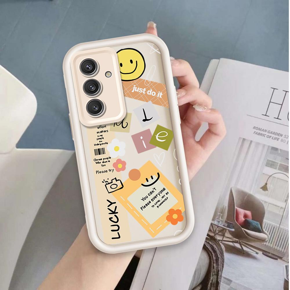 Ốp Lưng Cho Samsung S20 S21 S22 S23 S24 S25 S26 PLUS FE + Phim Hoạt Hình Silicon Bé Gái Mềm Vỏ Điện Thoại TPU Nhãn Nụ Cười Hoa Mắt Thiên Thần Ốp Lưng Chống Sốc
