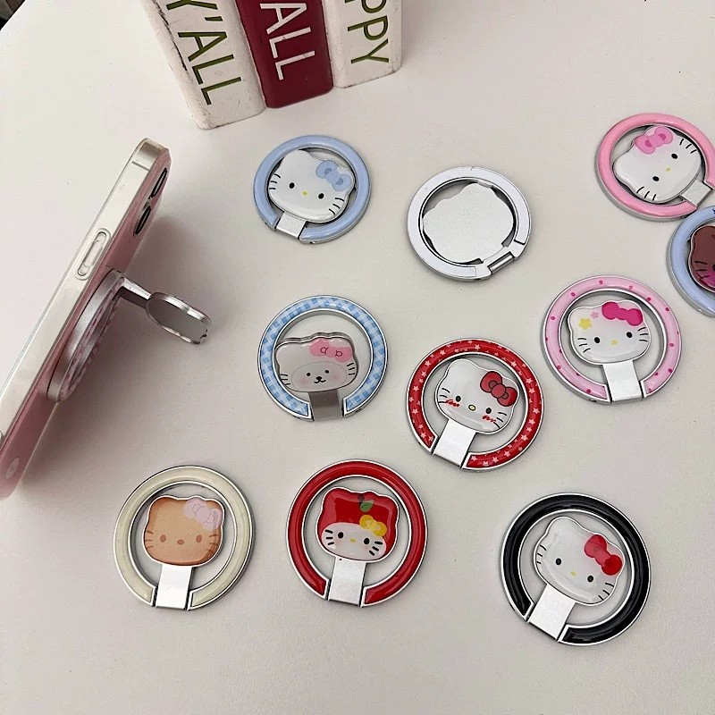 Hoạt Hình Dễ Thương Hello Kitty Từ Điện Thoại Cầm Chân Đế Có Gương Sáng Tạo 3D Hoạt Hình Gấp Giá Đỡ Ngôi Sao Để Bàn Cho Iphone