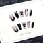 Nun Đen Hồng Tím Gradient Mắt Mèo Dưỡng Ẩm Trong Suốt Handmade Đeo Móng Tay Làm Trắng Tính Khí Với Xây Dựng Làm Móng Tay