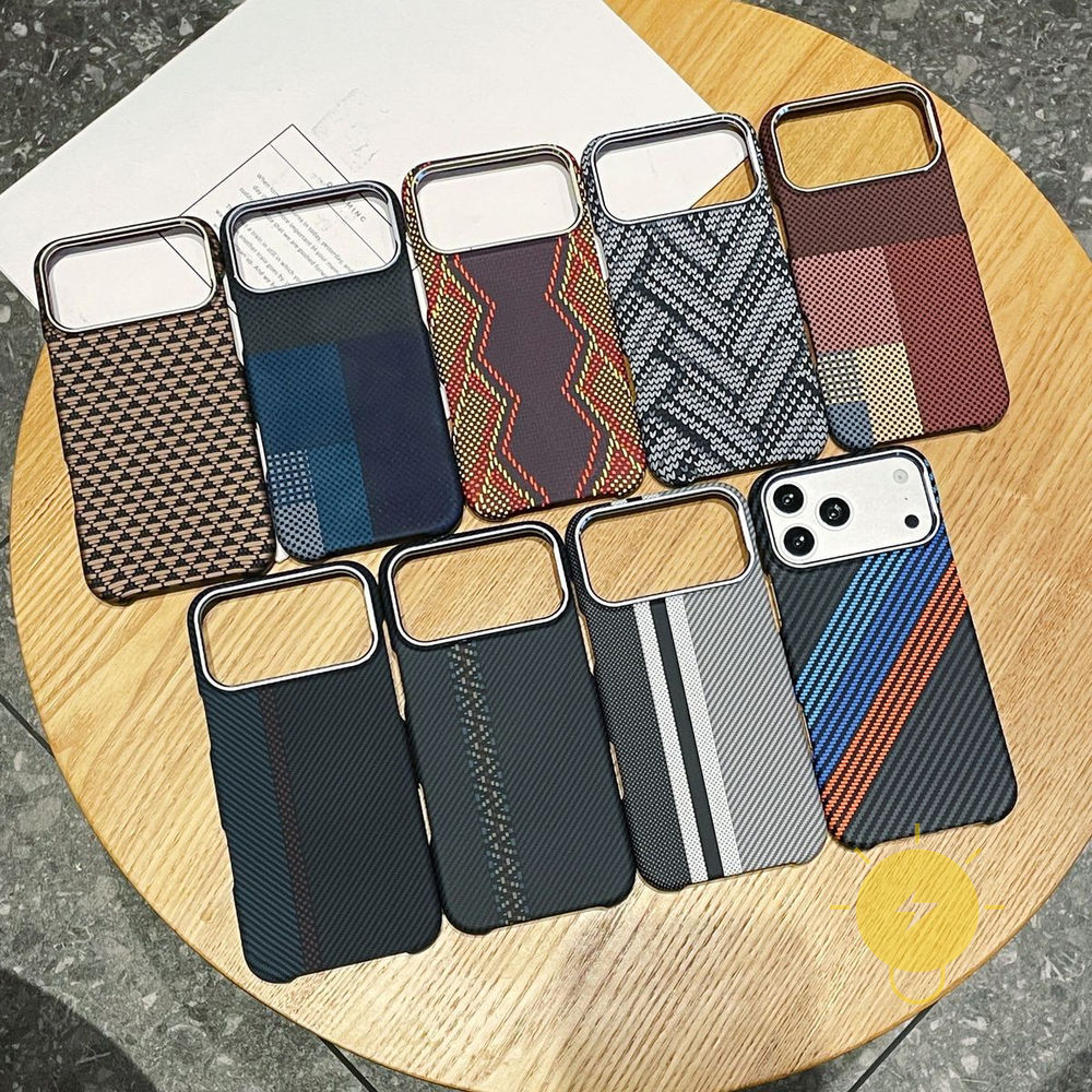 Phone Case For iPhone 17 Pro Max 16 15 14 13 PC TPU Magnetic Hard Grid Aesthetic Korean Cute
