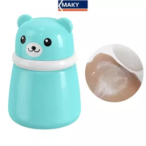 MAKY Trẻ Em Hoạt Hình Dễ Thương Gấu Bé Puff Box Talcum Powde Prily Heat Powde Bảo Quản Hộp Rỗng Hộp Đựng Di Động Du Lịch Hàng Ngày VN