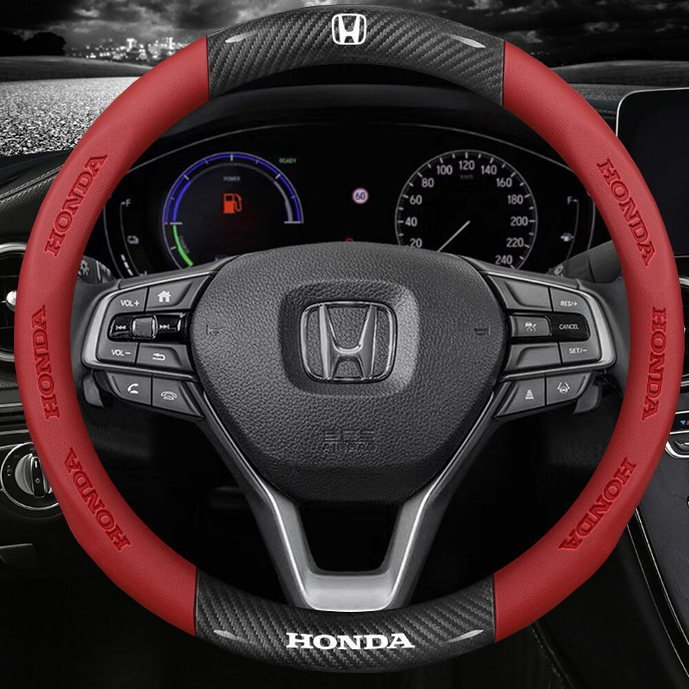 Bọc Vô Lăng Da Ô Tô Sợi Carbon Khâu Da Vô Lăng Dành Cho Xe Honda Accord City Civic Fit HRV CRV Beat Jazz Nội Thất Ô Tô