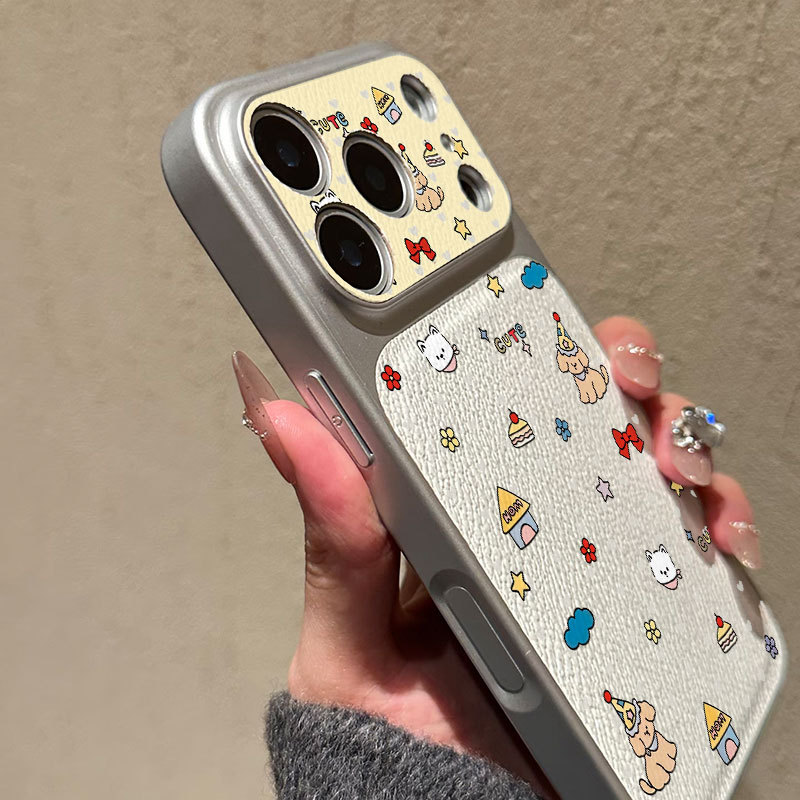 Ốp lưng iPhone Puppy Kitten Bao da mềm cao cấp dành cho máy ảnh - iP 7/8/X/XS/XR/11/12/13/14/15/16/17/Plus/Air/Pro/Max