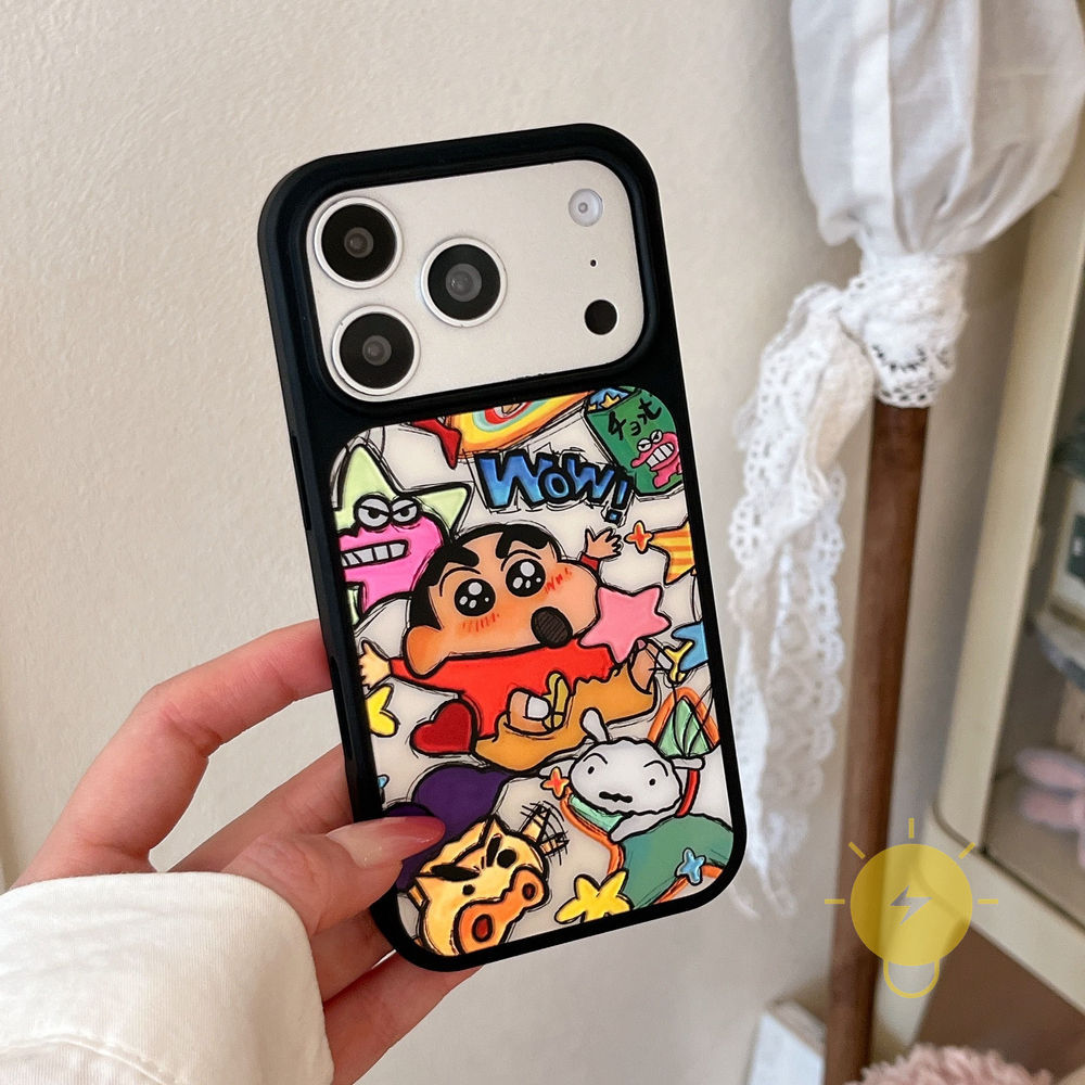 Phone Case For iPhone 17 Pro Max 16 15 14 13 TPU Cartoon Gilding Aesthetic Korean Cute