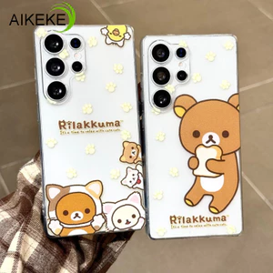 Ốp Điện Thoại Hoạt Hình Rilakkuma Cho Xiaomi 15T 14T 14 13 13T 12 12T 12X 12S 11T Pro Lite Mi 11 10T 10S 9 SE 9T Pro Lite Civi 2 Vỏ Mềm Trong Suốt Kitty Dễ Thương
