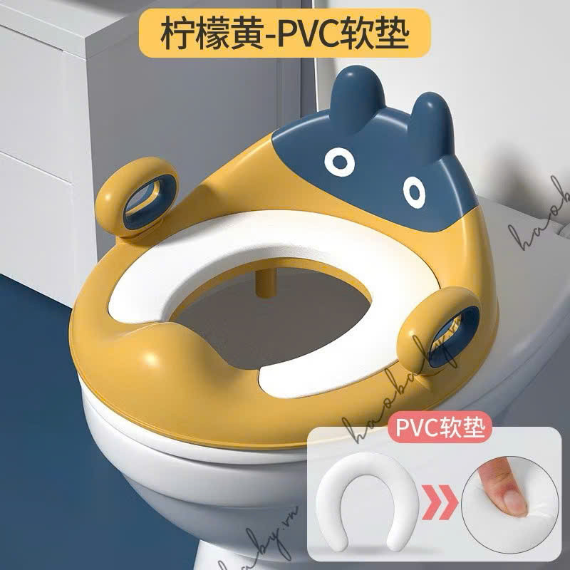 Bệ lót thu nhỏ bồn cầu có tay vịn cho bé đi vệ sinh dễ dàng