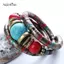 AqToCna Nữ Màu Bạc Giả Ngọc Trai Boho Điều Chỉnh Lắc Tay Quyến Rũ Hạt Sang Trọng Vòng Tay AqToCna