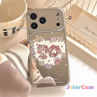 Ốp Lưng Cho IPhone 13 15 17 12 16 11 14 Pro Max 7 15 16 8 Plus XR XS MAX Ốp gương trang điểm hoạt hình hoa mộng mơ