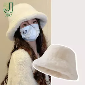 Mùa Đông Chống Gió Ấm Áp Thời Trang Nữ Màu Trơn Sang Trọng Mũ Buet Mũ Fluffy Người Cá Mũ Bảo Vệ Tai Mũ Panama
