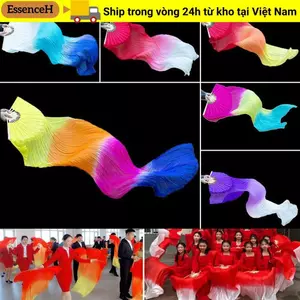Quạt nhảy múa bụng ESSENCEH, Nhiều màu 150cm Dụng cụ múa thực hành, Bán chạy cho trẻ em Phụ nữ màu Gradient Rayon Silk Fan Phụ kiện khiêu vũ