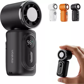 Quạt mini cầm tay cầm tay, Quạt kẹp cầm tay mini có thể sạc lại 3 trong 1, 5 tốc độ thiết yếu mùa hè cá nhân có màn hình LED, 180° Đầu có thể điều chỉnh, quạt bỏ túi cho du lịch ngoài trời