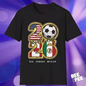 2026 World Cup Hoa Kỳ Canada Mexico In Hình Bóng Đá Thường Ngày Kích Thước Lớn Rời Cổ Tròn Nam Nữ Áo Thun