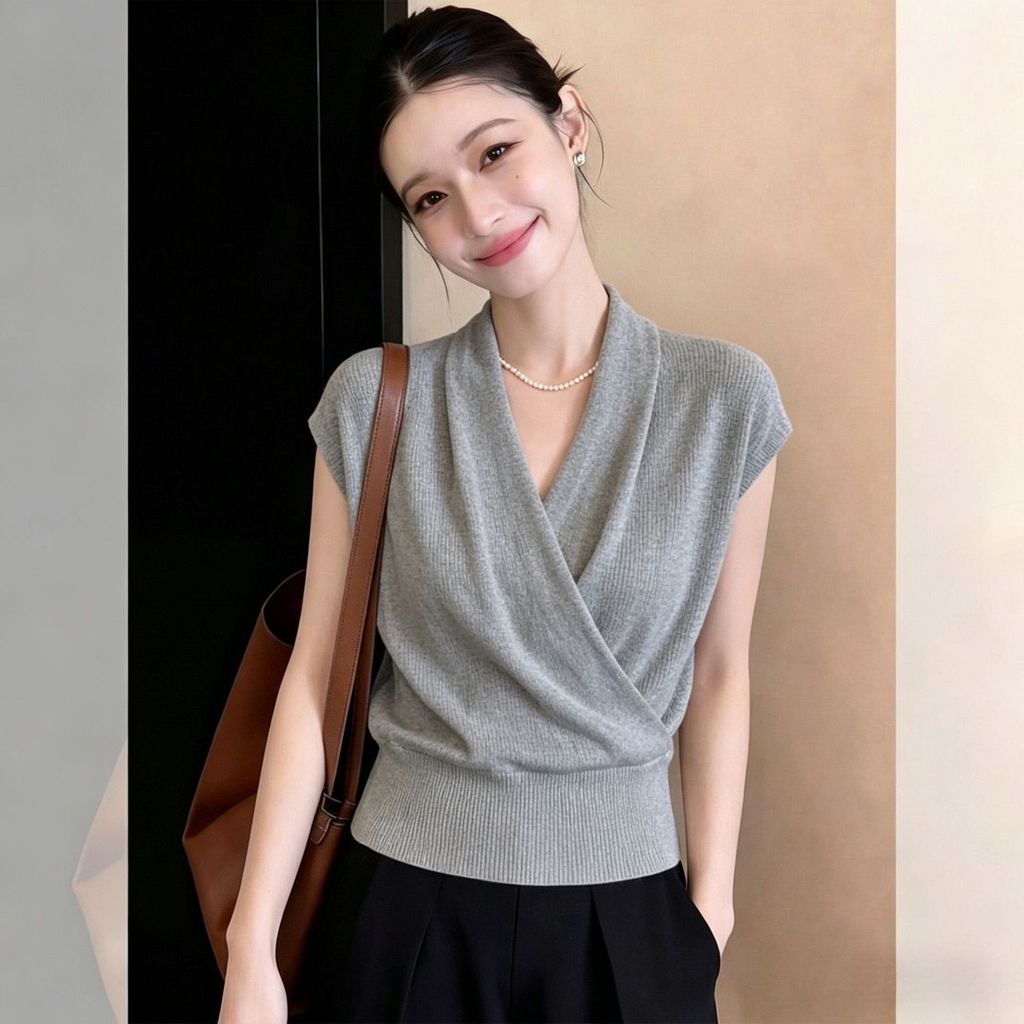 Áo thun nữ tay ngắn khí chất cao cấp phong cách mới mùa hè | Thiết kế thời trang Áo phù hợp, dáng ôm hơn Slim-Fit Cao cấp đi lại thông thường Bán chạy