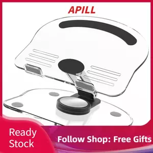 apill Giá đỡ máy tính bảng Luqeeg Có thể gập lại Giá đỡ máy tính để bàn trong suốt di động dành cho văn phòng (Đen)
