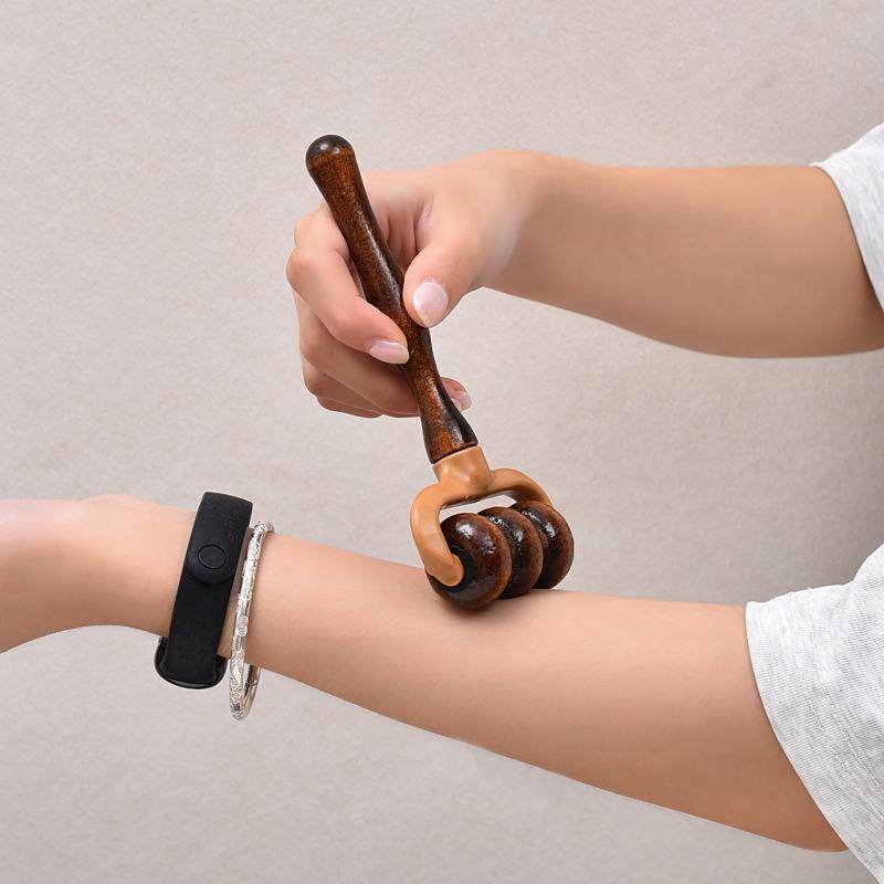 Con lăn Massage bằng gỗ HFSHY Giảm cơ cầm tay cho Ne, Vai, Đầu Thúc đẩy tuần hoàn Sử dụng tại nhà & văn phòng VN