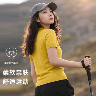Merino Len Nhanh Khô Quần Áo Áo Áo Thun Đi Bộ Đường Dài Ngoài Trời Hấp Thụ Độ Ẩm Mồ Hôi Tay Ngắn